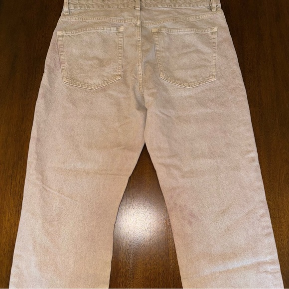 MNG Denim Mango Straight Cropped Distressed Purple Hue Raw Hem Jeans Size 12 - Picture 4 of 7